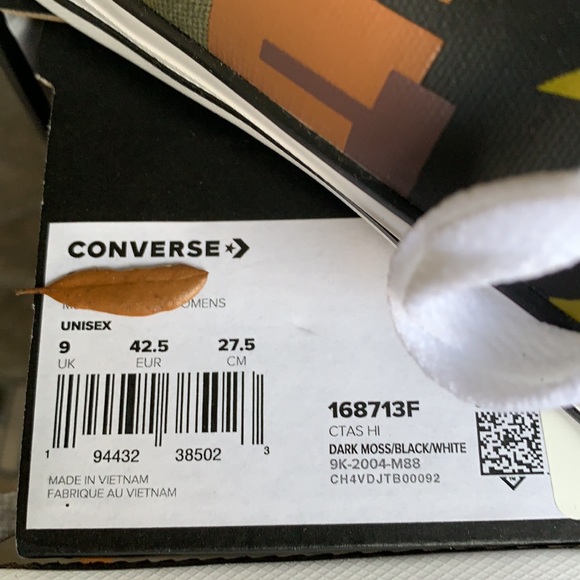 CONVERSE CTAS HI DARK MOSS/BLACK/WHITE WMNS - Picture 14 of 14